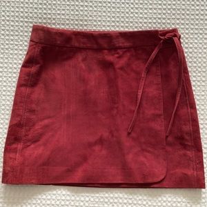 Sezane Leather Wrap Skirt
